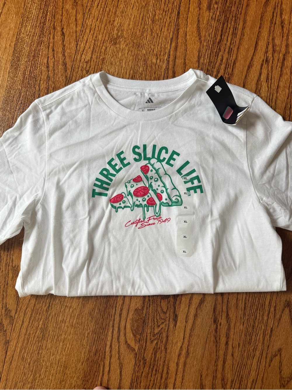 NWT adidas Short Sleeve Tee Pizza Graphic